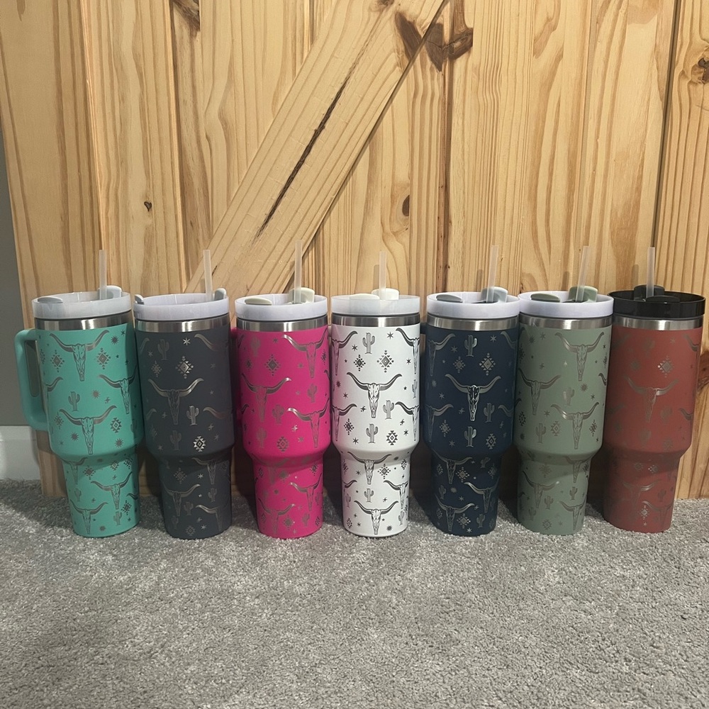 40oz western engraved tumbler